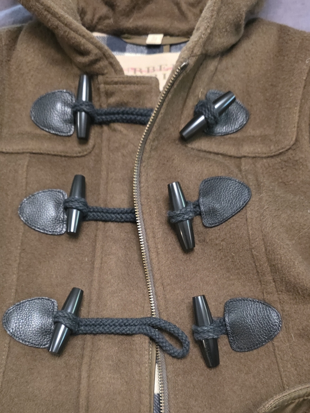 Burberry Brown Hooded Pea Coat - Picture 5 of 14